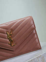 Uubags YSL small Cassandre Envelope chain wallet in barely pink lambskin 19x12.5x3.5cm - 2