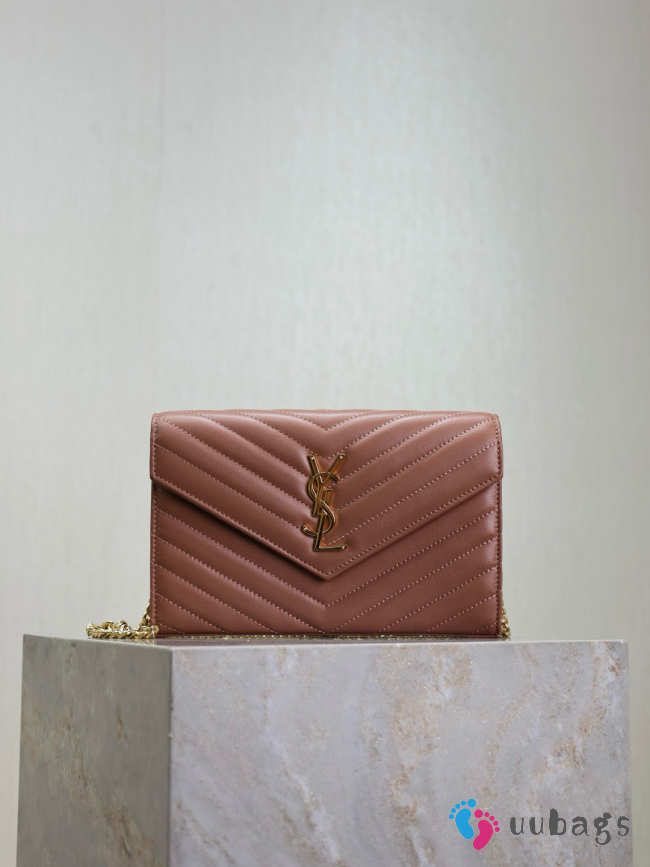 Uubags YSL Cassandre Envelope chain wallet in barely pink lambskin 22.5x14x4cm - 1