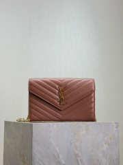 Uubags YSL Cassandre Envelope chain wallet in barely pink lambskin 22.5x14x4cm - 1