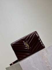 Uubags YSL small Cassandre Envelope chain wallet in burgundy lambskin 19x12.5x3.5cm - 6