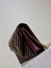 Uubags YSL small Cassandre Envelope chain wallet in burgundy lambskin 19x12.5x3.5cm - 4