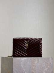 Uubags YSL Cassandre Envelope chain wallet in burgundy lambskin 22.5x14x4cm - 1