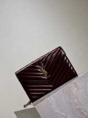 Uubags YSL Cassandre Envelope chain wallet in burgundy lambskin 22.5x14x4cm - 6