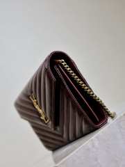 Uubags YSL Cassandre Envelope chain wallet in burgundy lambskin 22.5x14x4cm - 5