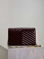 Uubags YSL Cassandre Envelope chain wallet in burgundy lambskin 22.5x14x4cm - 4
