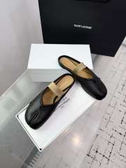 Uubags Maison Martin Margiela Black Leather Mules with Tan Strap - 5