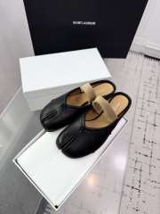 Uubags Maison Martin Margiela Black Leather Mules with Tan Strap - 3
