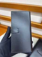 Uubags Hermes Bearn monochrome wallet in black with gold buckle 17.5x9x0.5cm - 5