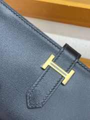 Uubags Hermes Bearn monochrome wallet in black with gold buckle 17.5x9x0.5cm - 3