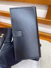Uubags Hermes Bearn monochrome wallet in black with silver buckle 17.5x9x0.5cm - 6