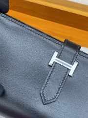 Uubags Hermes Bearn monochrome wallet in black with silver buckle 17.5x9x0.5cm - 4