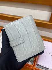 Uubags Hermes Bearn Compact wallet in gris ciment alligator crocodile skin with gold hardware 12x9.5x0.4cm  - 5