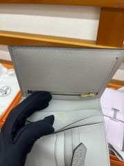 Uubags Hermes Bearn Compact wallet in gris ciment alligator crocodile skin with gold hardware 12x9.5x0.4cm  - 3