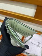 Uubags Hermes Bearn Compact wallet in mint green alligator crocodile skin with silver hardware 12x9.5x0.4cm - 3