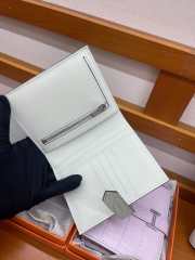 Uubags Hermes Bearn Compact wallet in mint green alligator crocodile skin with silver hardware 12x9.5x0.4cm - 2