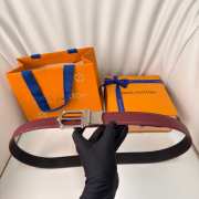 Uubags Louis Vuitton M4362U Frog Double-Sided Belt 01 In Tobacco Brown 3cm - 1