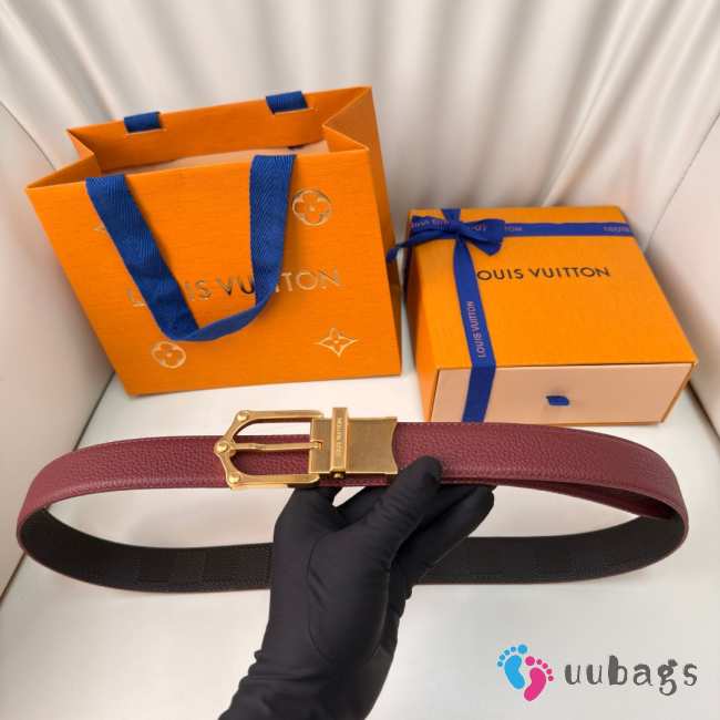 Uubags Louis Vuitton M4362U Frog Double-Sided Belt 02 In Tobacco Brown 3cm - 1