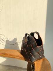 Uubags Loewe Woven Basket Bag in black leather 38x20x18cm - 3
