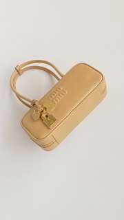 Uubags Miu Miu Beau small leather bag in light beige 28x12x8cm - 6