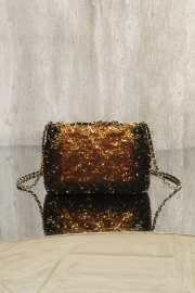 Uubags Chanel 25B Small Sequined CF Flap Bag Brown/Gold With Gold Hardware 21x8x14cm - 6