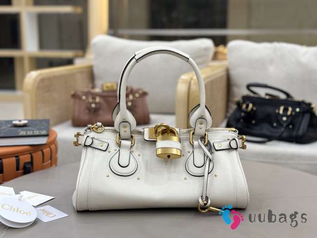 Uubags Chloe Paddington bag in grained leather in cloudy cream 36x18x18cm - 1