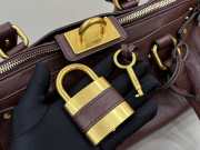 Uubags Chloe Paddington bag in grained leather in grenat 36x18x18cm - 6