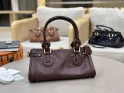 Uubags Chloe Paddington bag in grained leather in grenat 36x18x18cm - 4