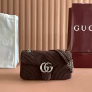 Uubags Gucci Marmont medium shoulder bag in dark brown leather 26x15x7cm - 1