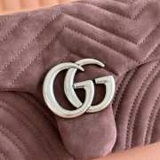 Uubags Gucci Marmont medium shoulder bag in dark brown leather 26x15x7cm - 2
