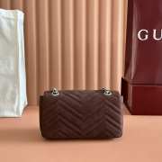 Uubags Gucci Marmont small shoulder bag in dark brown suede leather 22x15x6cm - 2