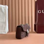 Uubags Gucci Marmont small shoulder bag in dark brown suede leather 22x15x6cm - 3