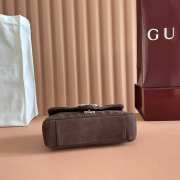 Uubags Gucci Marmont small shoulder bag in dark brown suede leather 22x15x6cm - 5