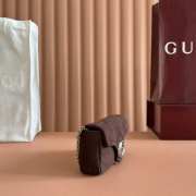 Uubags Gucci Marmont shoulder bag in dark brown suede leather 16.5x9.5x4.5cm - 6