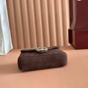 Uubags Gucci Marmont shoulder bag in dark brown suede leather 16.5x9.5x4.5cm - 5