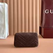 Uubags Gucci Marmont shoulder bag in dark brown suede leather 16.5x9.5x4.5cm - 4
