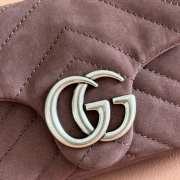 Uubags Gucci Marmont shoulder bag in dark brown suede leather 16.5x9.5x4.5cm - 2