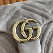 Uubags Gucci Marmont medium shoulder bag in dusty blue suede leather 26x15x7cm - 2