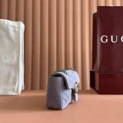 Uubags Gucci Marmont small shoulder bag in dusty blue suede leather 22x15x6cm - 6