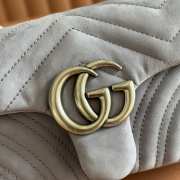 Uubags Gucci Marmont small shoulder bag in dusty blue suede leather 22x15x6cm - 2