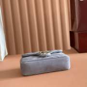 Uubags Gucci Marmont shoulder bag in dusty blue suede leather 16.5x9.5x4.5cm - 6