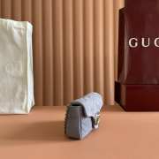 Uubags Gucci Marmont shoulder bag in dusty blue suede leather 16.5x9.5x4.5cm - 5