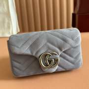 Uubags Gucci Marmont shoulder bag in dusty blue suede leather 16.5x9.5x4.5cm - 4