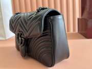 Uubags Gucci 443497 Marmont medium bag in black matelassé chevron leather 26x15x7cm - 5