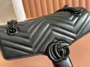 Uubags Gucci 443497 Marmont medium bag in black matelassé chevron leather 26x15x7cm - 3