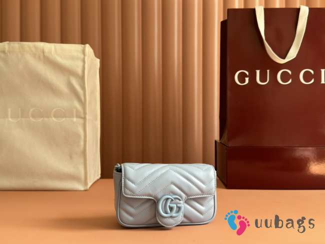 Uubags Gucci GG Marmont belt bag in light blue 16.5x10.2x5.1cm - 1