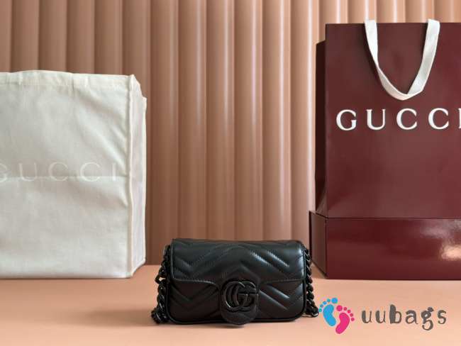 Uubags Gucci GG Marmont belt bag in black 16.5x10.2x5.1cm - 1