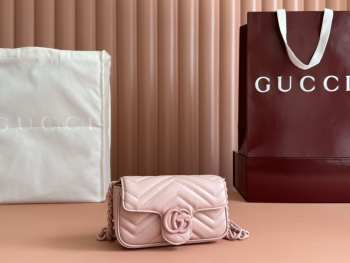Uubags Gucci GG Marmont belt bag in light pink 16.5x10.2x5.1cm