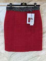 Uubags Chanel Tweed Jacket & Skirt Set In Red Wool Blend - 4