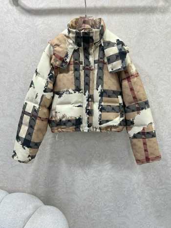Uubags Burberry Check Puffer Jacket In Beige 