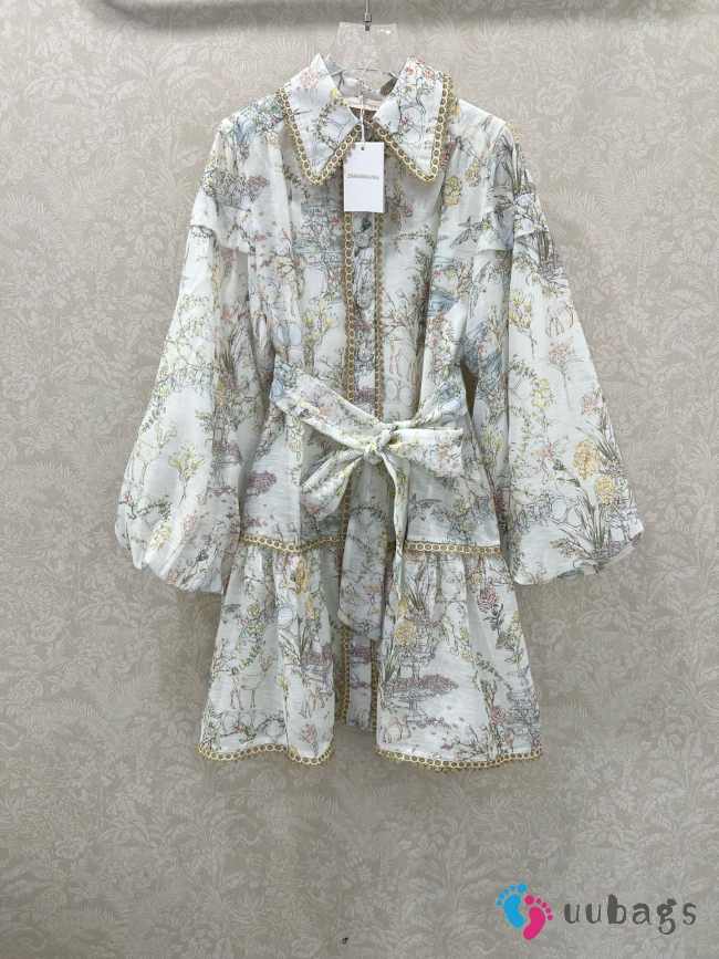 Uubags Zimmermann Wonderland Belted Shirt Dress - 1